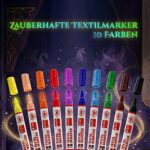 Textilmarker-Set mit 10 Farben zum T-Shirt bemalen – waschfeste Textilstifte für Kinder von der Meisterschule der Fabelwesen