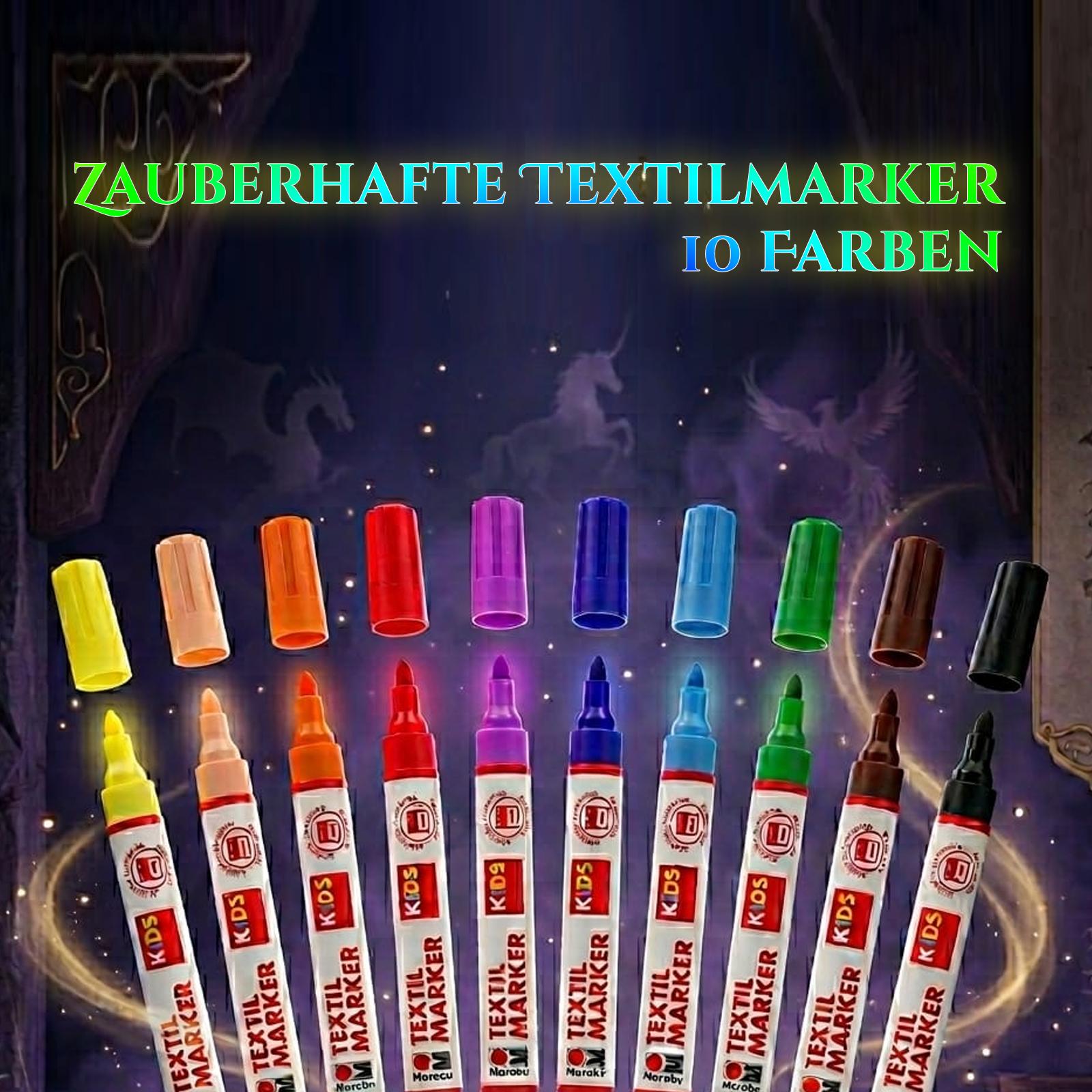 Textilmarker-Set 10 Farben – Meisterschule der Fabelwesen